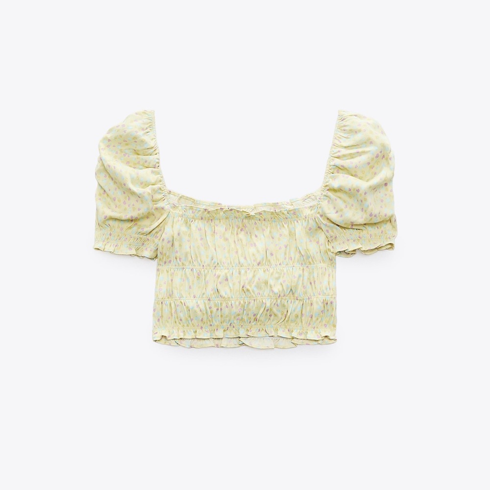 Zara Yellow Crop Shirt